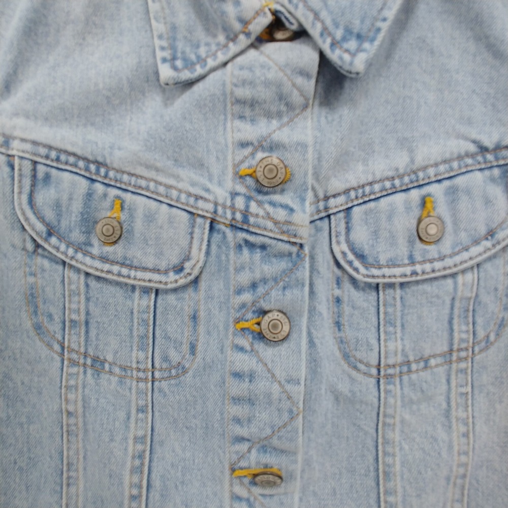 Gap Women's Jacket Vest Medium Blue Denim Collared Cotton Blend - Picture 4 of 8